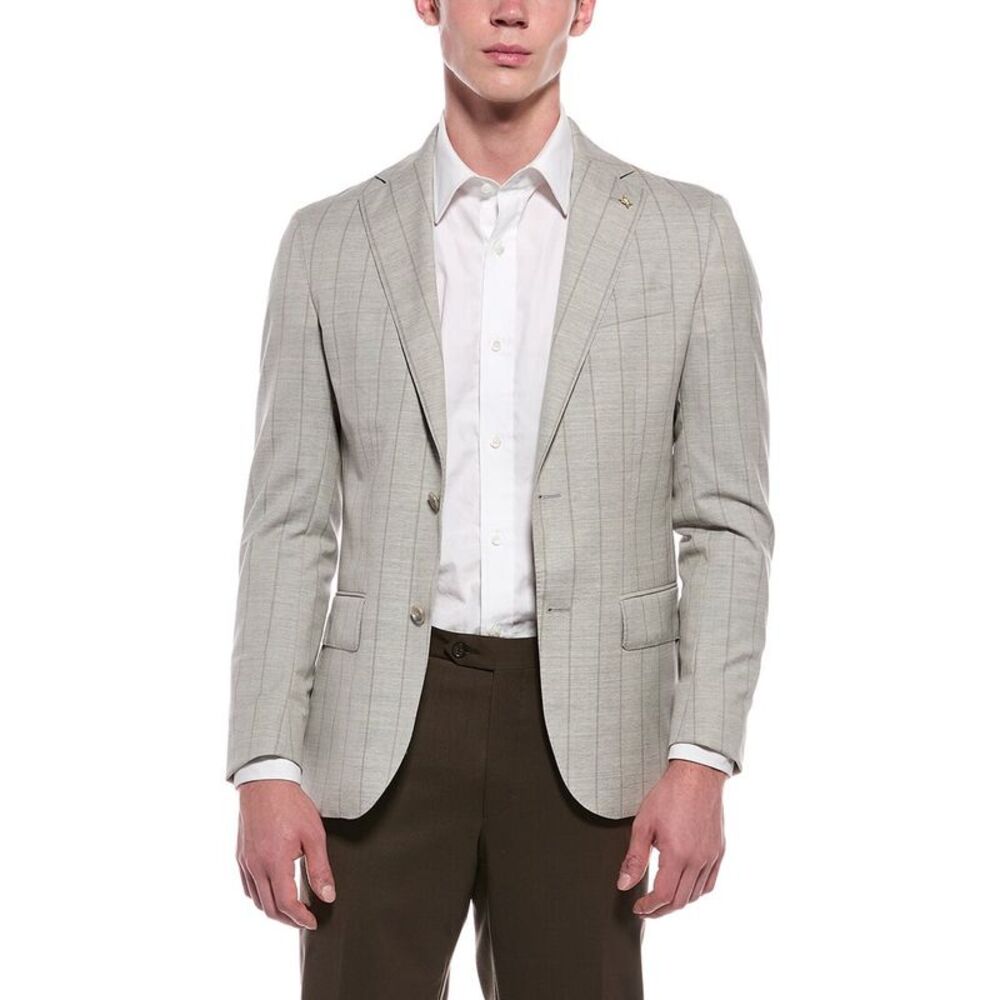 Corneliani Mens  Cc Collection Semi-Lined Wool Blazer, Beige